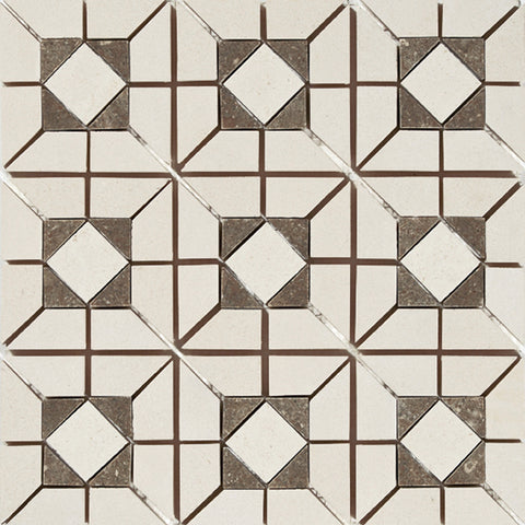 Designer Mosaic in Narcissist Brown + Champagne Limra - Honed