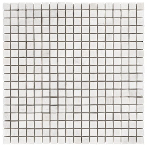 5/8 x 5/8 Polished Thassos White Mosaic Tile - DEKO Tile