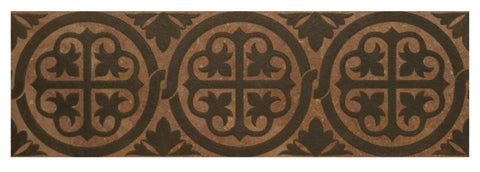 6" X 18" Engraved Border in Olive on Noce Travertine - Honed - DEKO Tile