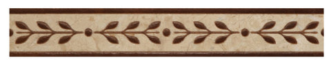 2" X 12" Engraved Border in Coffee on Turkish Marfil - Polished - DEKO Tile