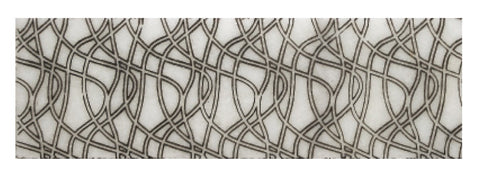 4" X 12" Engraved Border in Black on Bianco Venatino - Polished - DEKO Tile