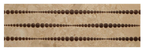4" X 12" Engraved Border in Coffee on Turkish Marfil - Polished - DEKO Tile