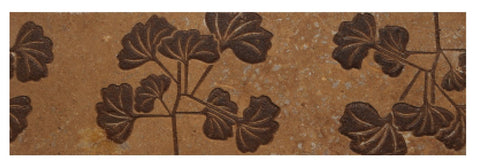 4" X 12" Engraved Border in Coffee on Noce Travertine - Honed - DEKO Tile