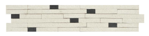 2 1/2" X 12" Mosaic Border Border in Antracite + Champagne Limra - Honed - DEKO Tile