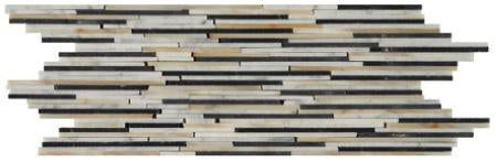 3 3/4" X 11 3/4" Mosaic Border in Calacatta Gold + Nero Marquina - Honed - DEKO Tile