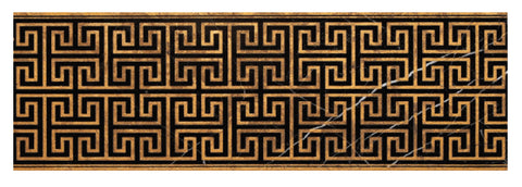6" X 18" Engraved Border in Gold on Nero Marquina - Polished - DEKO Tile