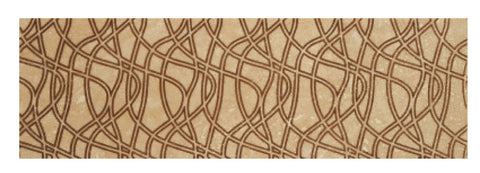 4" X 12" Engraved Border in Coffee on Ivory Travertine - Honed - DEKO Tile