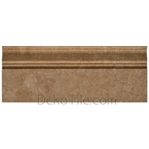 4 3/4 x 12 Noce Travertine Baseboard - DEKO Tile
