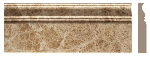 Light Emperador 4 3/4" X 12" Classic Baseboard - Honed - DEKO Tile