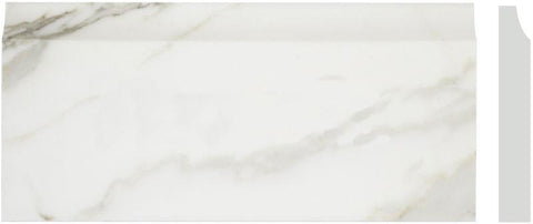 Calacatta Gold Marble 5" X 12" London Baseboard - Honed - DEKO Tile