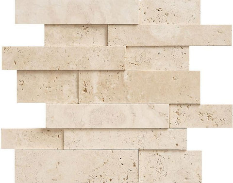 3D Ledger in Ivory Travertine - Honed - DEKO Tile