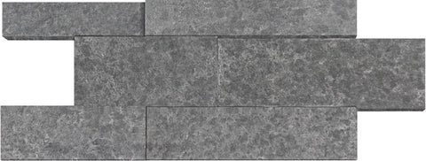 9" X 19 3/4" 3D interlocking Ledger (1.2 Sft/Pc) in Black Basalt - Flamed & Brushed - DEKO Tile