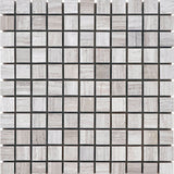 1 x 1 Athens Silver Cream Honed Limestone Mosaic Tile - DEKO Tile