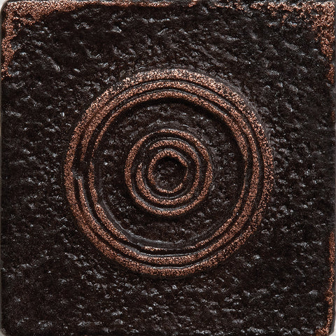 1 x 1 Circles Decorative Metal Insert - Antique Bronze - DEKO Tile
