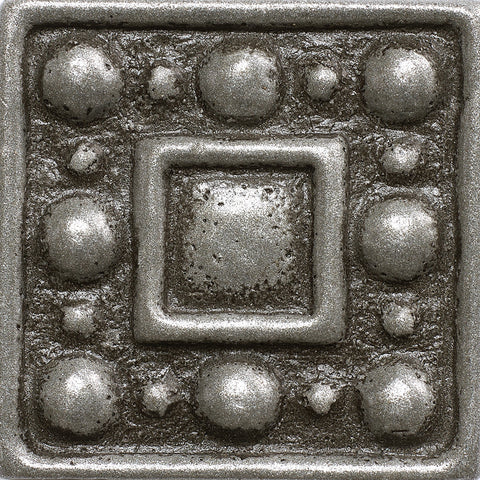 1 x 1 Dots Decorative Metal Insert - Pewter - DEKO Tile