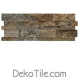 3D Hi-Low Scabos Travertine Splitface Mosaic Ledger Wall Panels - DEKO Tile