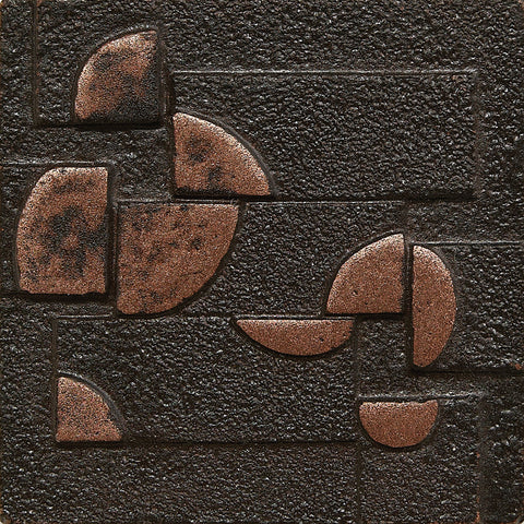 2 x 2 Planets Decorative Metal Insert - Antique Bronze - DEKO Tile