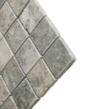 2 x 2 Silver Travertine Tumbled Mosaic Tile - DEKO Tile