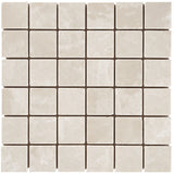 2 x 2 Tumbled Botticino Marble Mosaics  - DEKO Tile