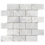 2 x 4 Polished Italian Bianco Carrara Marble Mosaic Tile - DEKO Tile