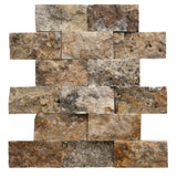 2 x 4 Scabos Travertine Splitface Mosaic Tile - DEKO Tile