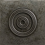 4 x 4 Circles Decorative Metal Insert - Pewter - DEKO Tile