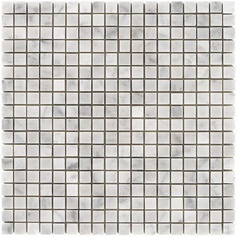 5/8 x 5/8 Polished Italian Bianco Carrara Mosaic Tile - DEKO Tile