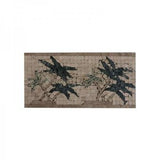 6 x 12 Tumbled Palms Border in Green and Noce on Ivory Classic Travertine - DEKO Tile