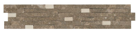 2 1/2" X 12" Mosaic Border in Seagrass + Champagne Limra - Honed - DEKO Tile