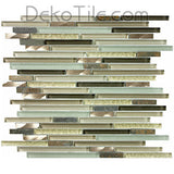 3/8 x Multiple Length Slate, Aluminum and Glass Mix Mosaic - Verbena Blend - DEKO Tile