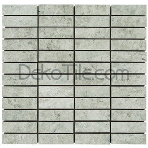 1 x 3 Polished Silver Shadow Mosaic Tile - DEKO Tile