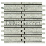 5/8 x 6 Offset Honed Silver Shadow Mosaic Tile - DEKO Tile