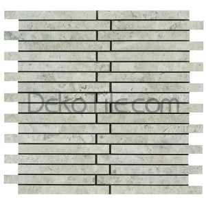 5/8 x 6 Offset Honed Silver Shadow Mosaic Tile - DEKO Tile