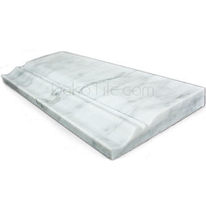 Italian Bianco Carrara Polished Baseboard - 4 3/4 - DEKO Tile