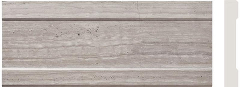 White Woodgrain 5" X 12" Modern Baseboard - Honed - DEKO Tile