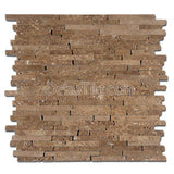 3/8 Random Brick Pattern Honed Noce Travertine Mosaic Tile - DEKO Tile