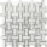 Honed Bianco Carrara Basketweave Mosaic Tile - DEKO Tile