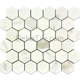 2 inch Hexagon Polished Italian Calacatta Gold Mosaic Tile - DEKO Tile