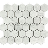 2 inch Hexagon Honed Italian Bianco Carrara Mosaic Tile - DEKO Tile