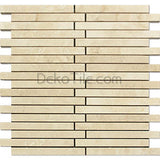 5/8 x 6 Offset Ivory Classic Travertine Honed Mosaic Tile - DEKO Tile