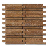 5/8 x 6 Offset Noce Travertine Honed Mosaic Tile - DEKO Tile