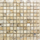 1 x 1 Philadelphia Travertine Tumbled Mosaic Tile - DEKO Tile