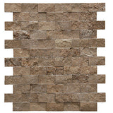 1 x 2 Noce Travertine Splitface Mosaic Tile - DEKO Tile