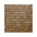 7/8 x 7/8 Tumbled Yellow Travertine Mosaic - DEKO Tile