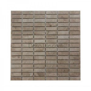 5/8 x 1 7/8 Polished Cappuccino Marble Stacked Mosaic - DEKO Tile