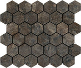 Narcissist Brown 2" Hexagon Mosaic - Polished (0.9 Sqft/Sh) - DEKO Tile