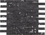 3/8"X4" Designer Mosaic in Nero Marquina - Split Face - DEKO Tile