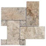 Designer Mosaic in Scabos Travertine (Aka Scabos) - Tumbled - DEKO Tile