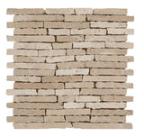 Designer Mosaic in Ivory Travertine - Tumbled & Broken Edge - DEKO Tile