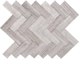 1" X 3" Herringbone Mosaic in White Woodgrain (0.57 Sft/Sh) - Honed - DEKO Tile